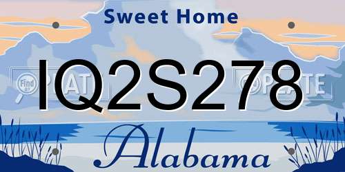 IQ2S278 Alabama License Plate