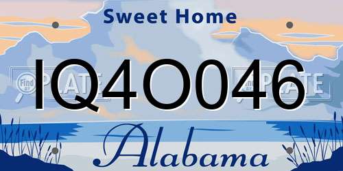 IQ4O046 Alabama License Plate