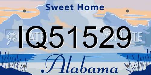 IQ51529 Alabama License Plate