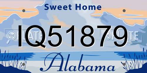 IQ51879 Alabama License Plate