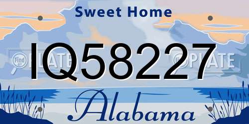 IQ58227 Alabama License Plate