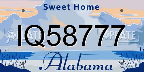 IQ58777 Alabama License Plate