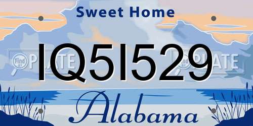 IQ5I529 Alabama License Plate