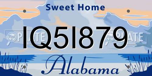 IQ5I879 Alabama License Plate