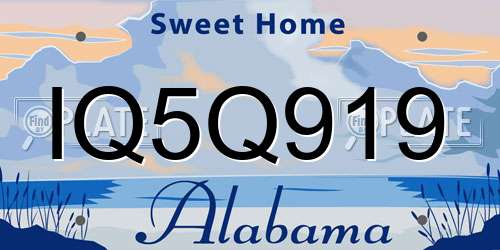 IQ5Q919 Alabama License Plate