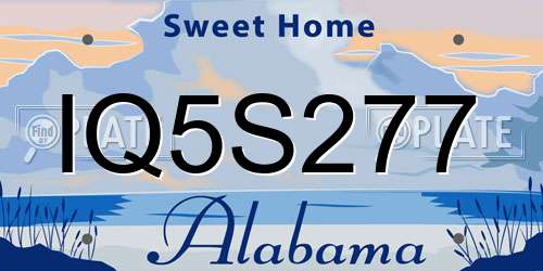 IQ5S277 Alabama License Plate