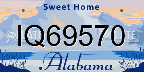 IQ69570 Alabama License Plate