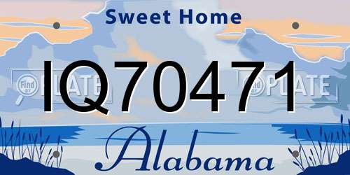 IQ70471 Alabama License Plate