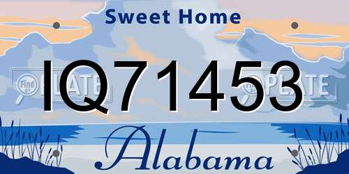 IQ71453 Alabama License Plate