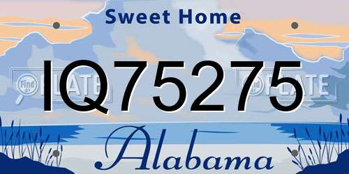 IQ75275 Alabama License Plate