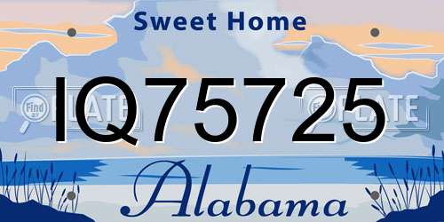 IQ75725 Alabama License Plate