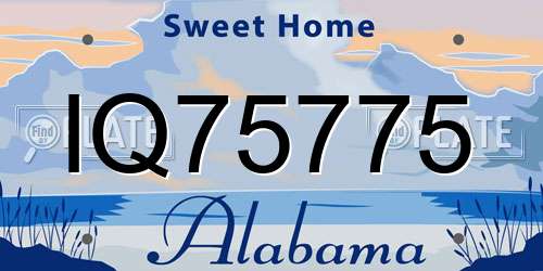 IQ75775 Alabama License Plate