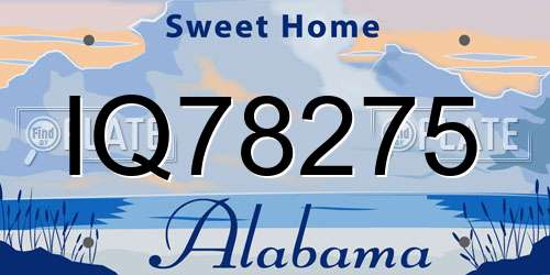 IQ78275 Alabama License Plate