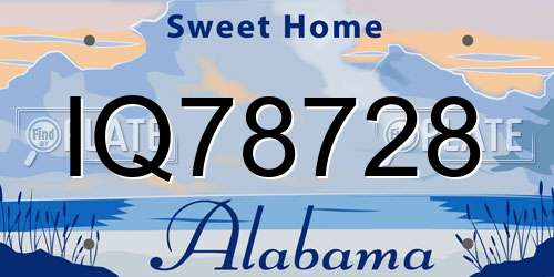 IQ78728 Alabama License Plate