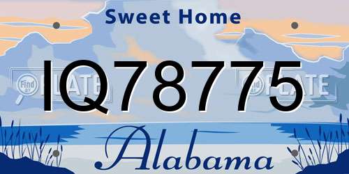 IQ78775 Alabama License Plate