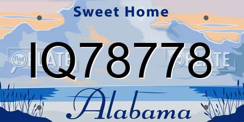 IQ78778 Alabama License Plate