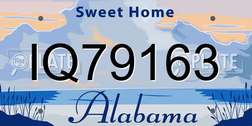 IQ79163 Alabama License Plate