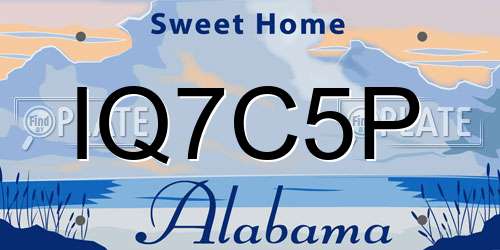 IQ7C5P Alabama License Plate