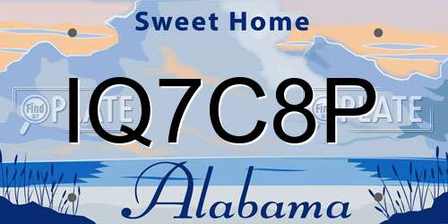 IQ7C8P Alabama License Plate
