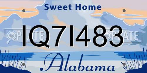 IQ7I483 Alabama License Plate