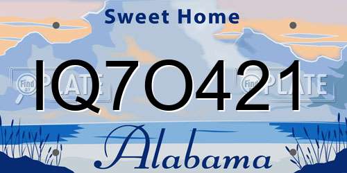 IQ7O421 Alabama License Plate