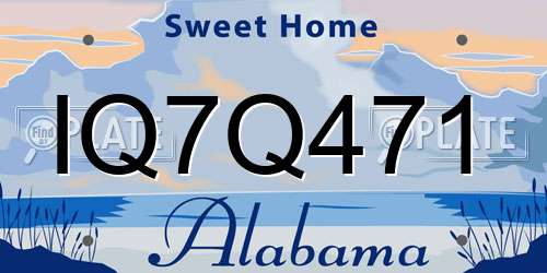 IQ7Q471 Alabama License Plate