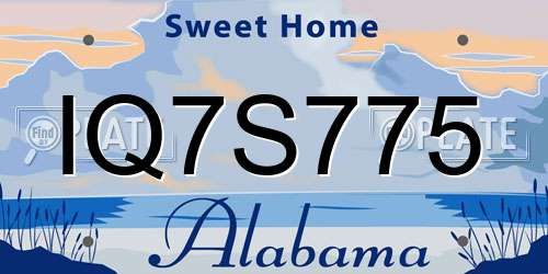 IQ7S775 Alabama License Plate