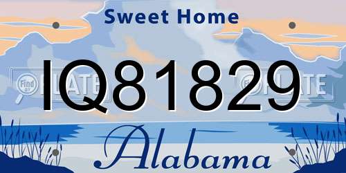 IQ81829 Alabama License Plate