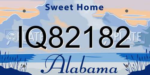 IQ82182 Alabama License Plate