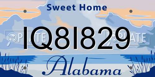 IQ8I829 Alabama License Plate