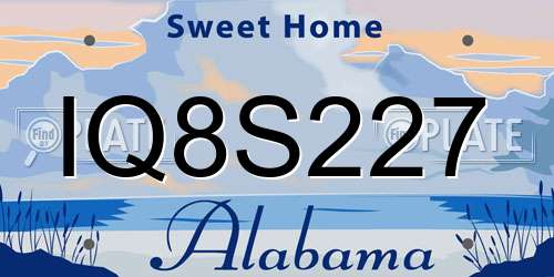 IQ8S227 Alabama License Plate