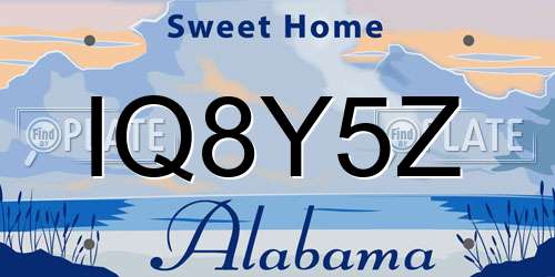 IQ8Y5Z Alabama License Plate