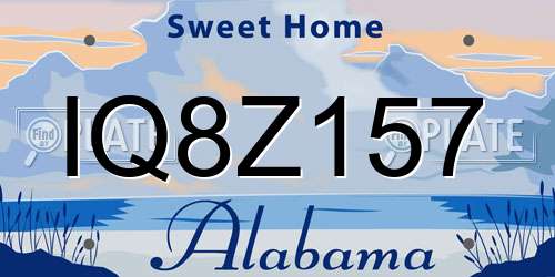 IQ8Z157 Alabama License Plate