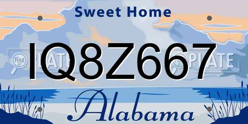 IQ8Z667 Alabama License Plate
