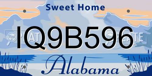 IQ9B596 Alabama License Plate