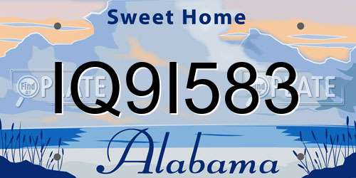 IQ9I583 Alabama License Plate