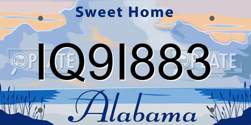 IQ9I883 Alabama License Plate