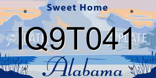 IQ9T041 Alabama License Plate