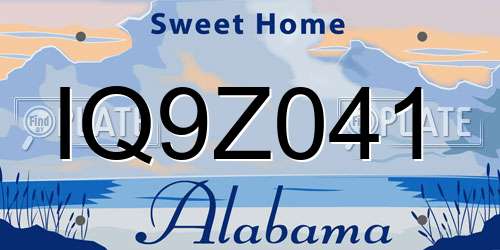 IQ9Z041 Alabama License Plate