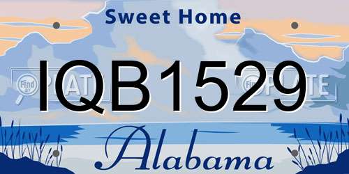 IQB1529 Alabama License Plate