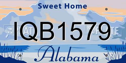 IQB1579 Alabama License Plate