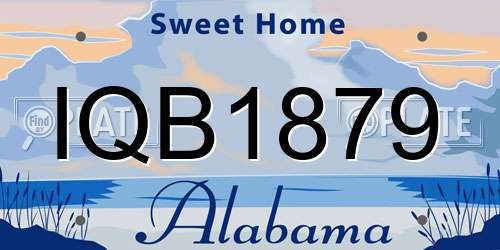IQB1879 Alabama License Plate