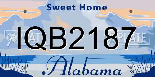 IQB2187 Alabama License Plate