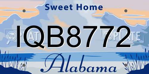 IQB8772 Alabama License Plate