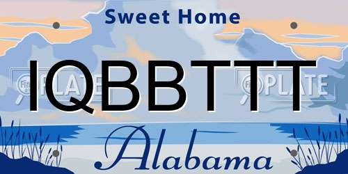 IQBBTTT Alabama License Plate
