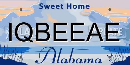 IQBEEAE Alabama License Plate