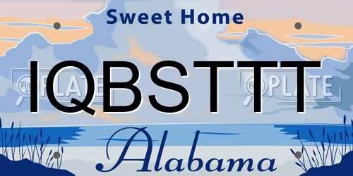 IQBSTTT Alabama License Plate