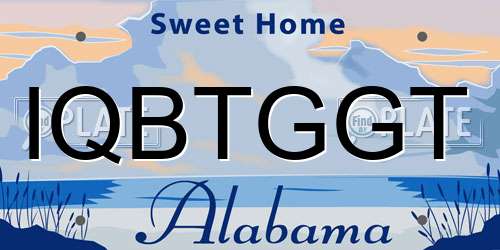 IQBTGGT Alabama License Plate