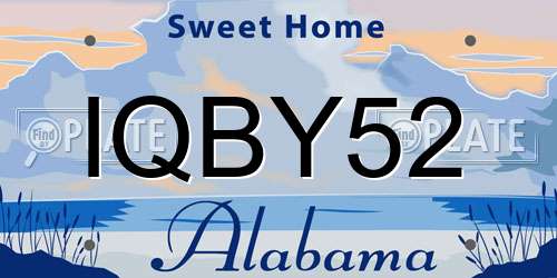 IQBY52 Alabama License Plate