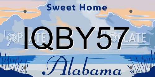 IQBY57 Alabama License Plate